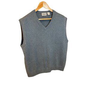 Windham Point Mens Blue Cotton Sleeveless Golf Sweater Vest Sz L
